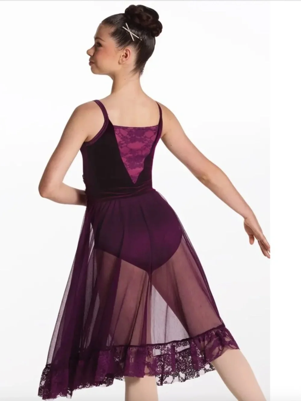Weissman Showtime Moonlight Sonata Dance Costume XSA Burgundy Like New